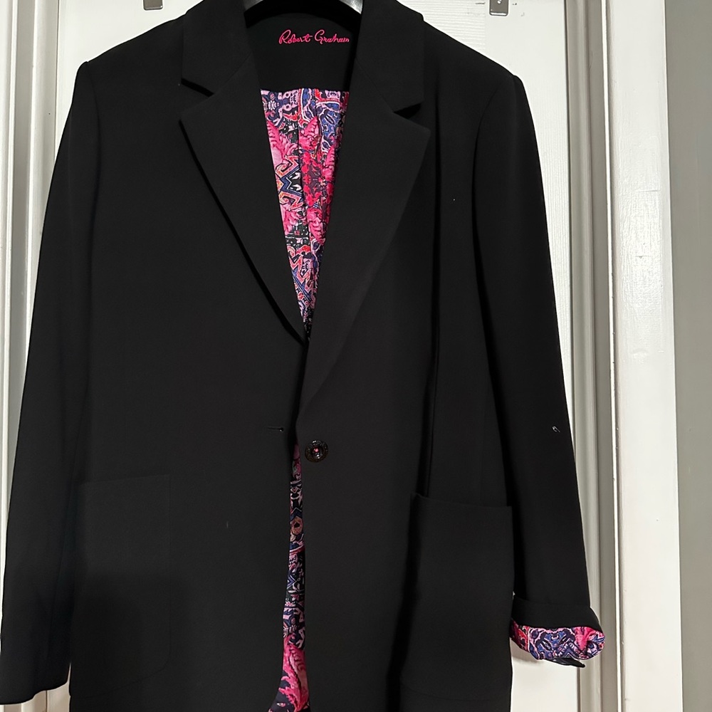 Robert Graham Black and Pink Sport Coat with Tailored Fit